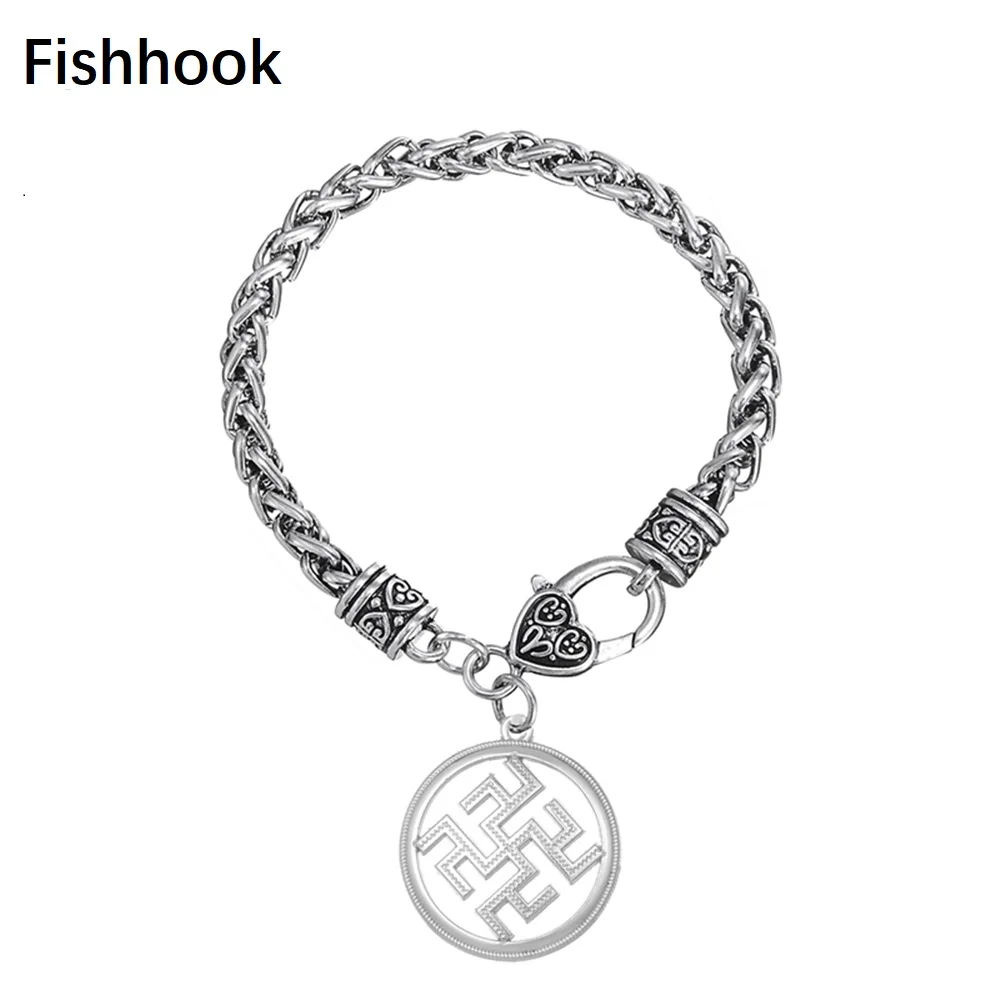 Fishhook Славянский талисман Античный цвет серебра браслеты Металл Мужская мода