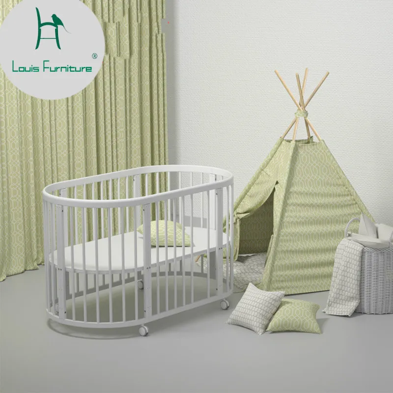 

Louis Fashion Children Beds Multifunctional Baby Solid Wood Protection