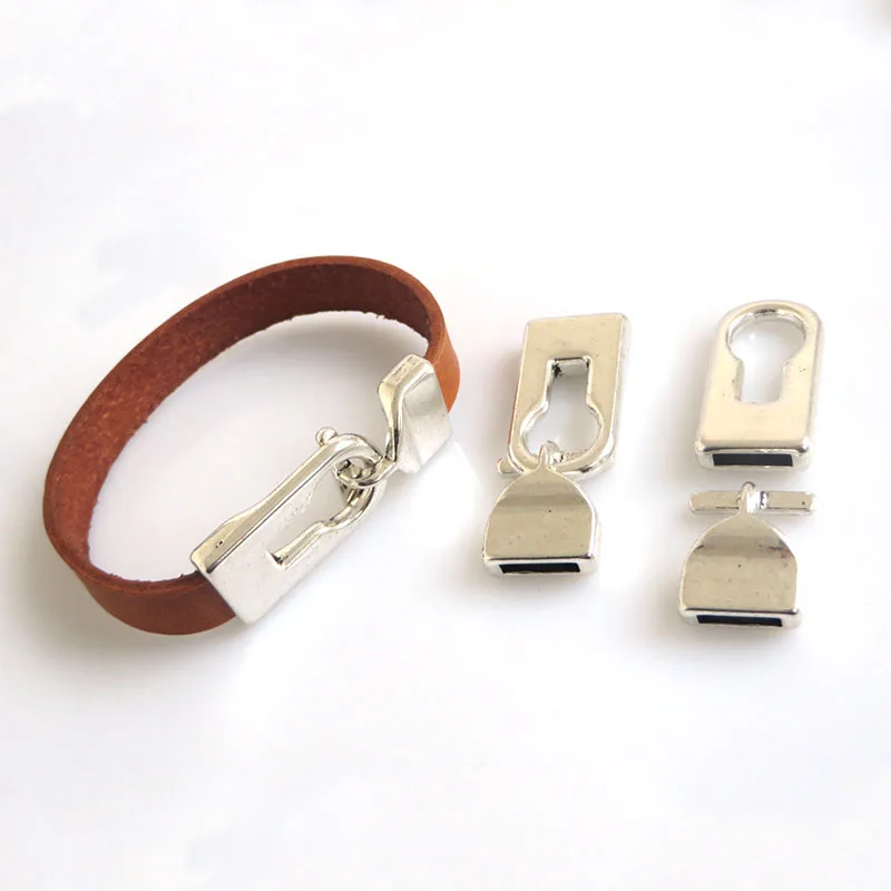 5 комплектов модные ювелирные изделия антикварная плоская кожаная застёжка-тогл