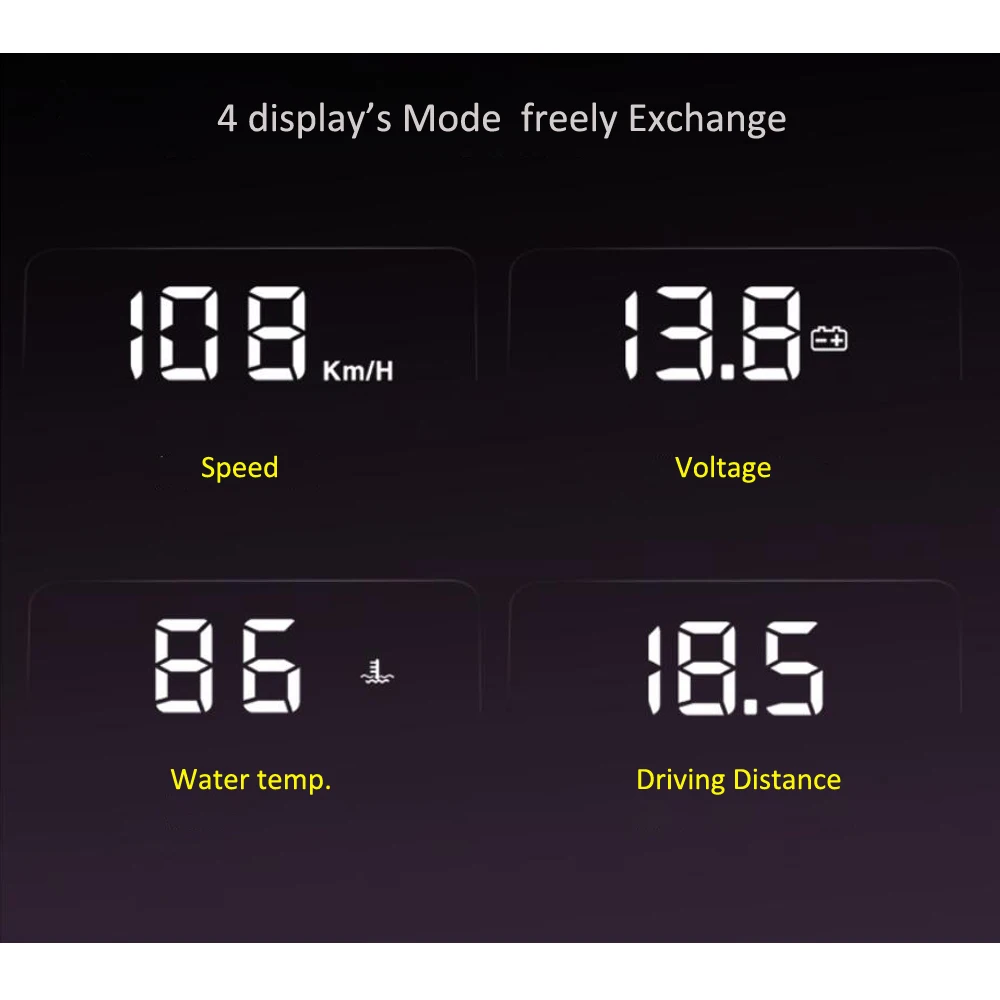 Зеркало HUD Дисплей OBD2 датчик лобового стекла скоростной проектор превышения