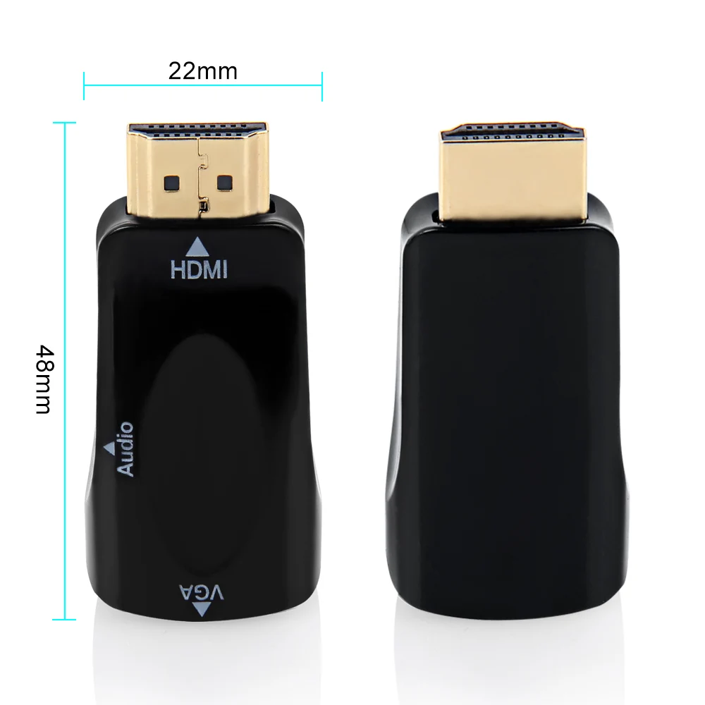 HDMI к VGA адаптер 1080P папа Женский конвертер Высокое качество с аудио кабелем HD для