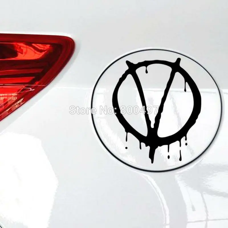 Новые креативные V Логотип For Vendetta забавные предупреждение Стикеры Декоративные