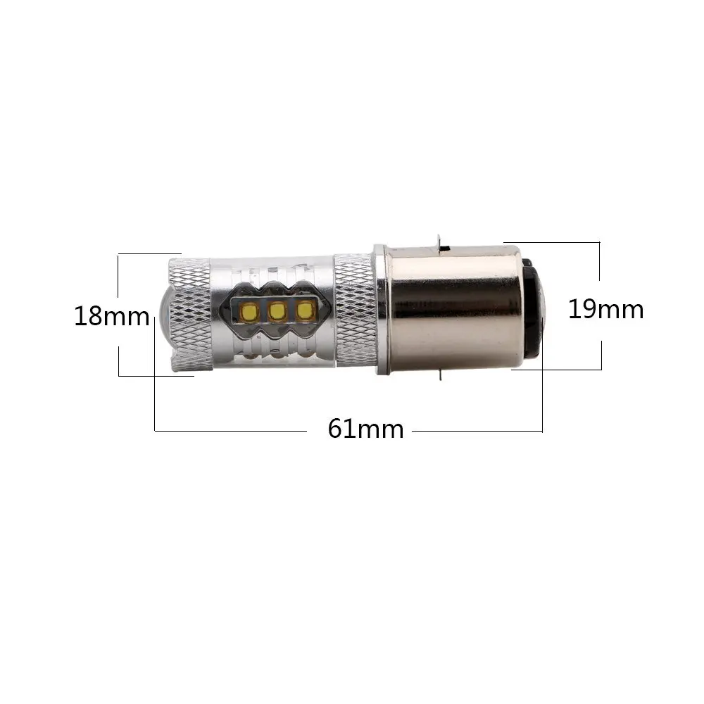 2 * суперяркие BA20D H616 H6 осветители Cree 80W LED белый фары для мотоцикла лампы H/L скутера