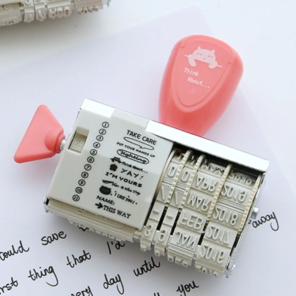 Школьные Принадлежности Kawaii Канцелярские Наклейка DIY Слова и Дату Печати Колеса