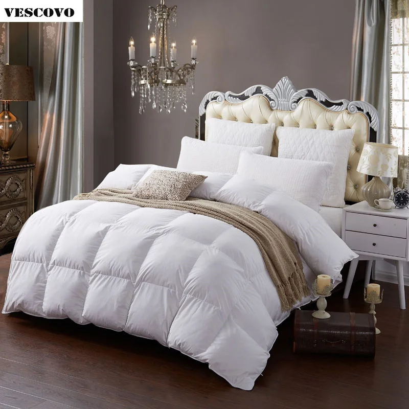 Зимнее одеяло из белого гусиного пуха Стёганое ed постельные принадлежности
