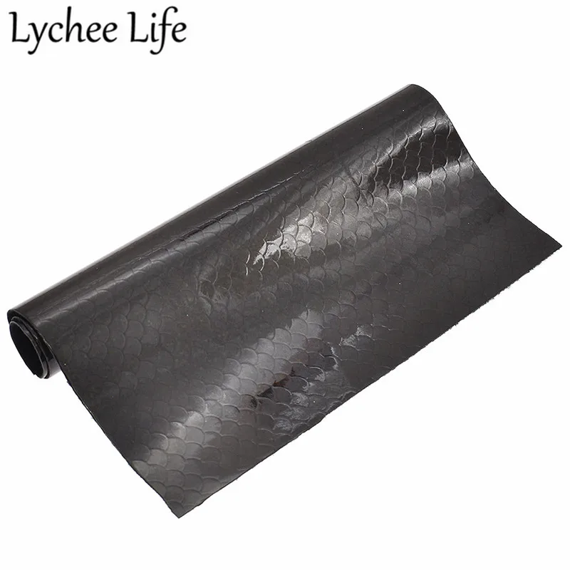 Lychee Life блестящая ткань из искусственной кожи ручной работы красочная голографическая А4 ткань современная домашняя одежда Текстиль Швейные аксессуары