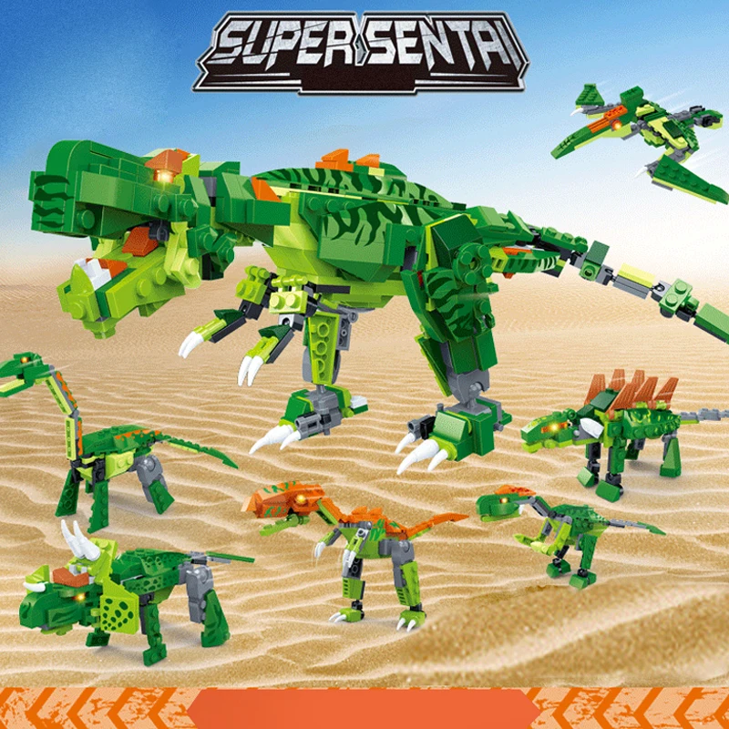 8705 головоломка блоки 6in1dinosaur Diy строительные Обучающие игрушки для детей