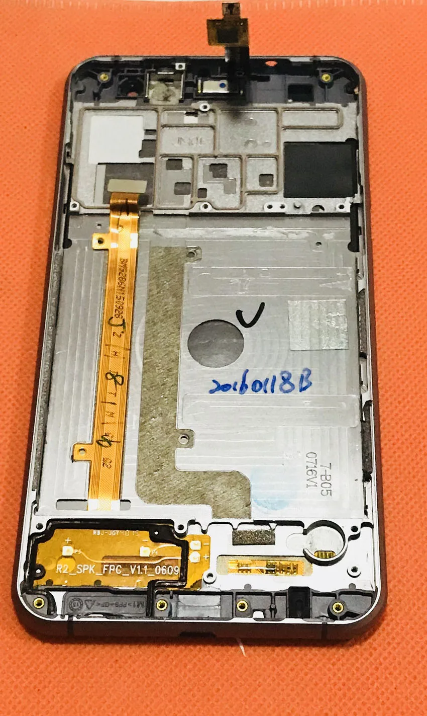 Б/у Оригинальный ЖК дисплей + дигитайзер сенсорный экран стекло рамка для ramos Mos1