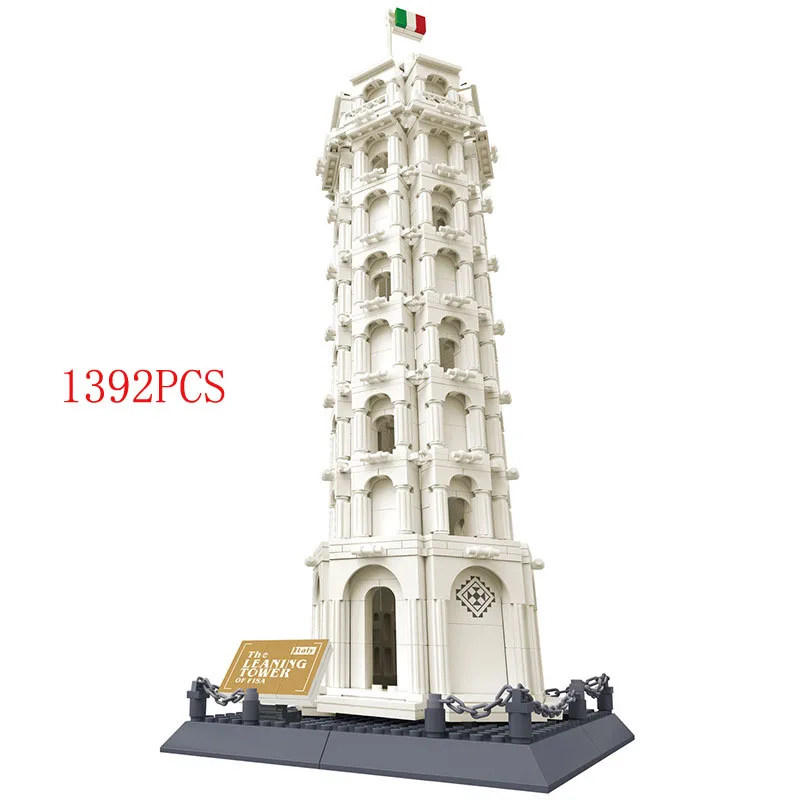 

1392 шт. всемирно известный архитектура Пизанская башня Италия строительный блок модель кирпича Развивающие игрушки для подарок для ребенка