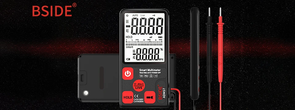 Ультра-портативный цифровой мультиметр BSIDE ADMS7 Большой 3,5 ''LCD 3-х строчный дисплей Вольтметр напряжения бесконтактная проверка напряжения переменного сопротивления Ом Гц тест