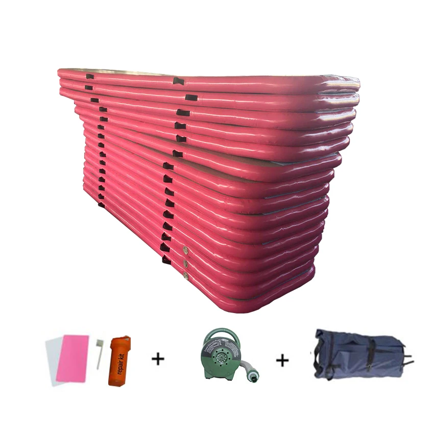 

6 Piece Set Olympics Inflatable Airtrack Matte Gymnastics Tumbling Air Track Yoga Mat Board Block With Free Pump Home Training