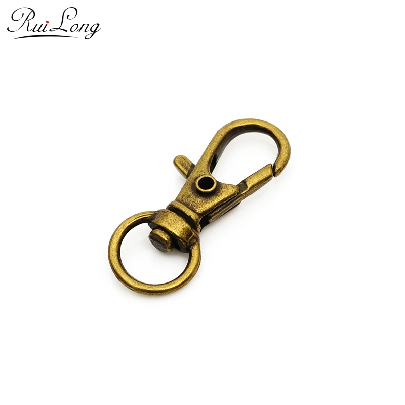 Оптовая продажа бронзовых родиевых застежек-карабинов 20 шт./лот застежки для