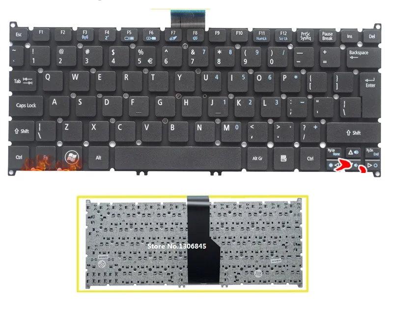 

Новая клавиатура для ноутбука Acer Aspire S3 S3-391 S5 S3-951 725 756 без рамки
