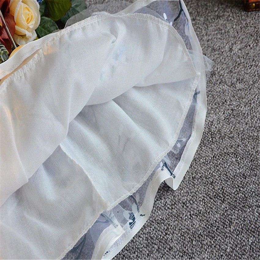 New year costumes for kids clothes girls set 2pcs Baby Party Shirt Top+Tulle Princess Floral Skirt children clothing sets | Детская