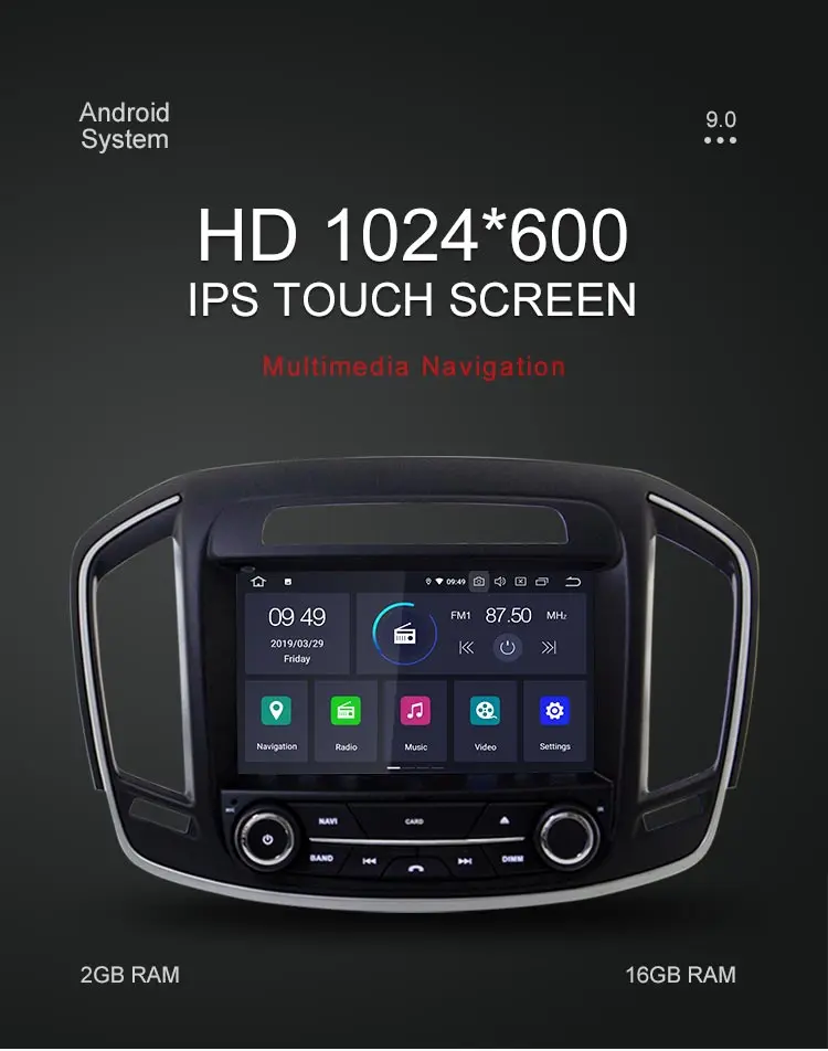 Besina Android 9,0 автомобильный dvd-плеер для Opel Vauxhall Holden Insignia- Мультимедиа gps стерео 2 Din автомагнитола стерео