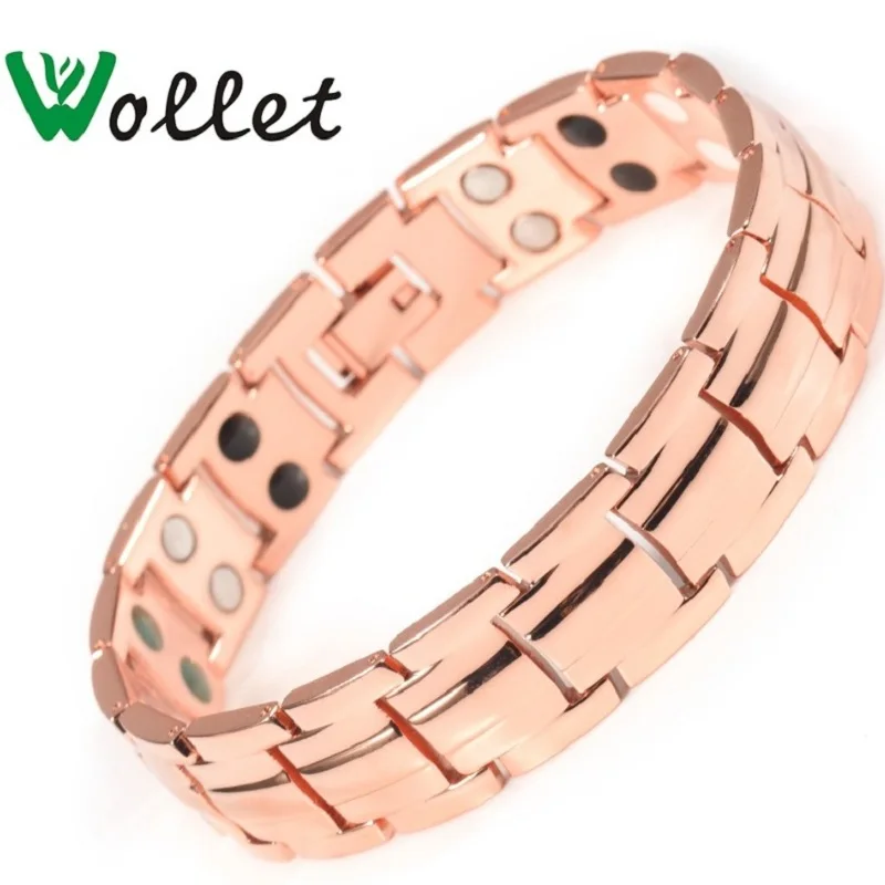 

Wollet Jewelry Copper Magnetic Bracelet Bangles for Men Healthy Bio Energy Magnetic Germanium Tourmaline Ion Infrared