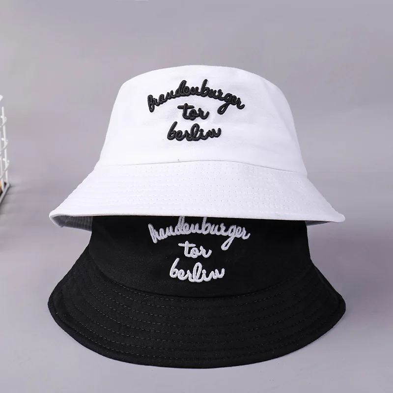 2019 summer new Korean embroidery single row letters casual basin cap men and women collapsible fisherman hat | Аксессуары для