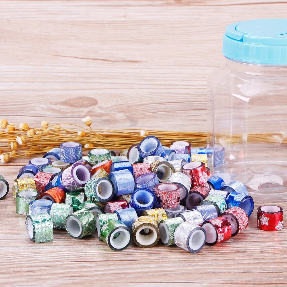 100 шт. новая блестящая липкая бумага мини цветная лента DIY декоративная клейкая