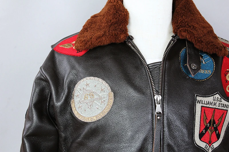 Куртка бомбер AVIREX FLY из натуральной кожи G1|Мужские кожаные куртки| | - Фото №1