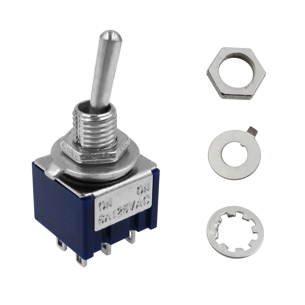 HAILANGNIAO 5 шт./лот синий 6 контактный DPDT ON Mini 6A125VAC миниатюрные тумблеры P20|Детали и