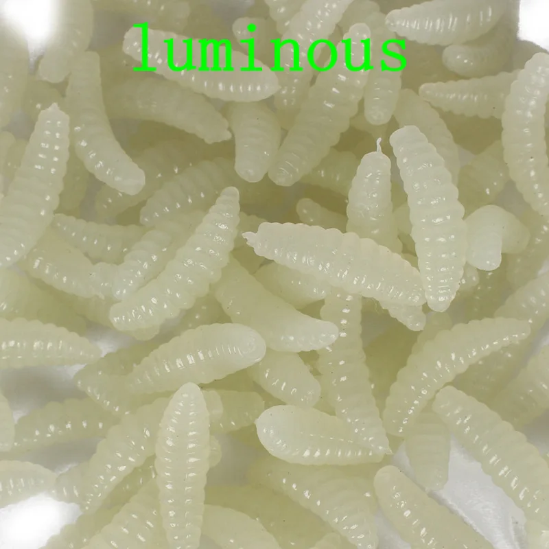 2 см 0,3 Г 600 шт Maggot Grub мягкие приманки Пять цветов на выбор запах червей светящиеся рыболовные приманки для креветок для океанской реки