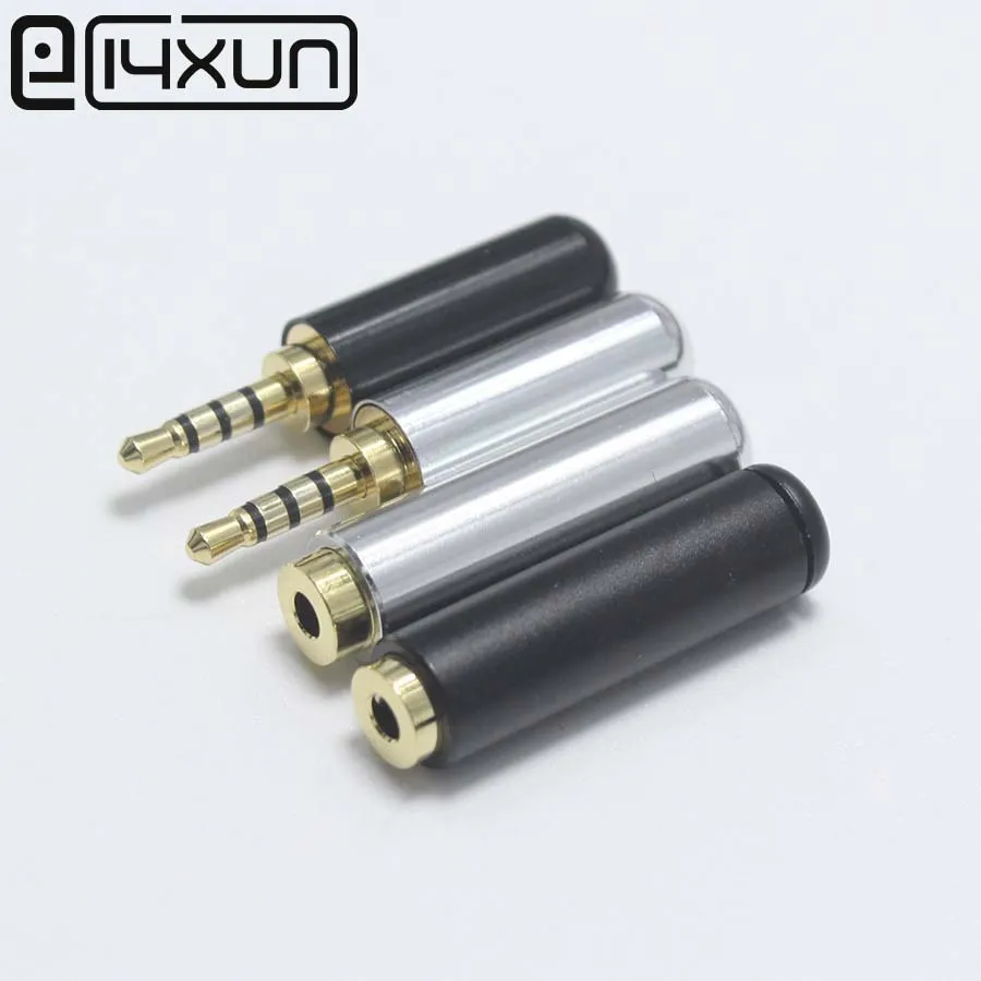 Eclyxun 1 пара 2 5 мм 4-полюсный аудио штекер/гнездовой разъем стерео для телефона