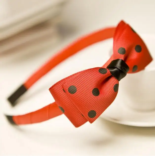 Бесплатная доставка оптовая продажа 150 шт. повязка в горошек с бантом на голову