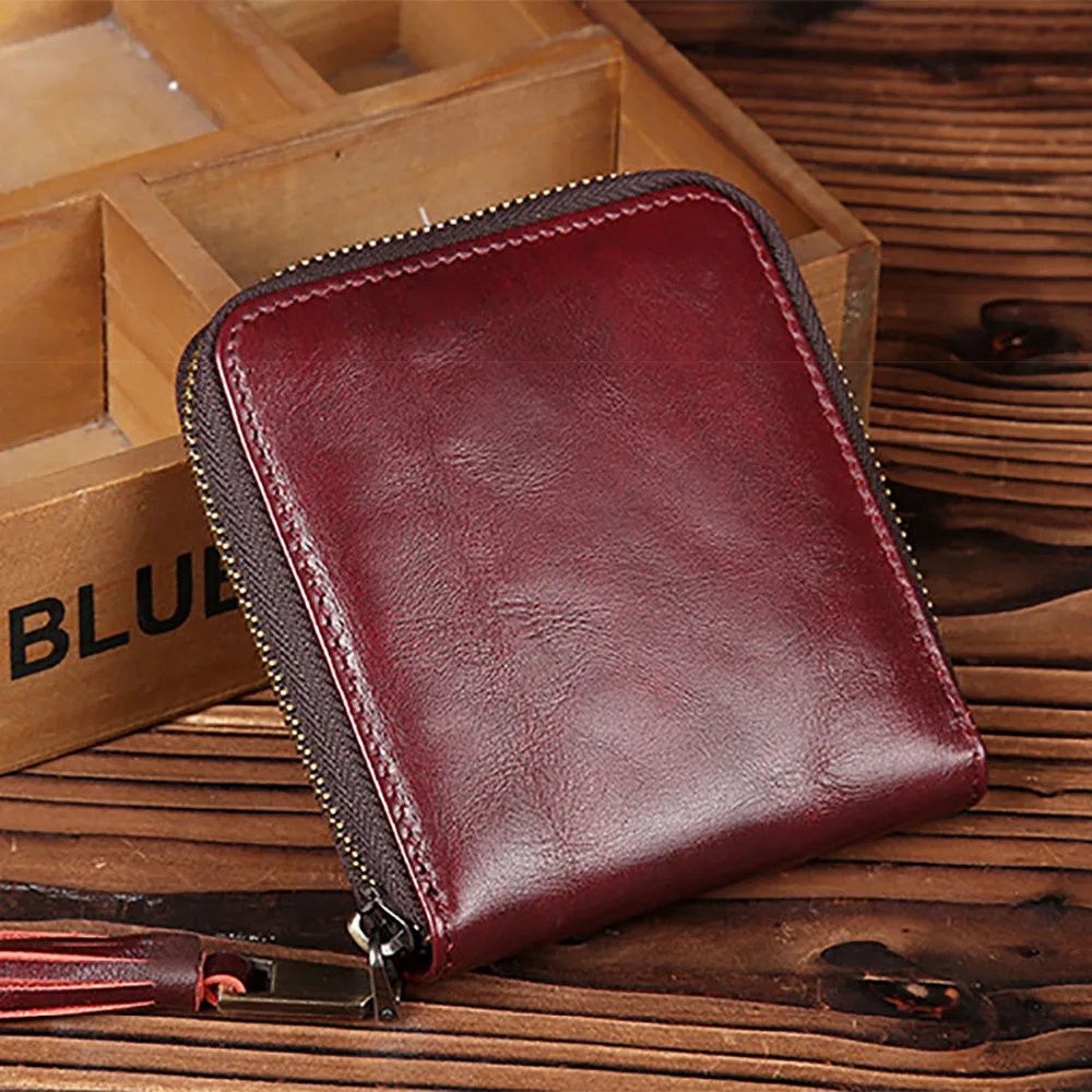 Высококачественный Женский мини кошелек из натуральной кожи с кисточкой и