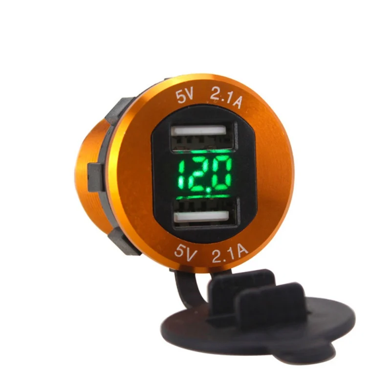 Алюминиевый двойной порт USB зарядное устройство адаптер питания со светодиодным