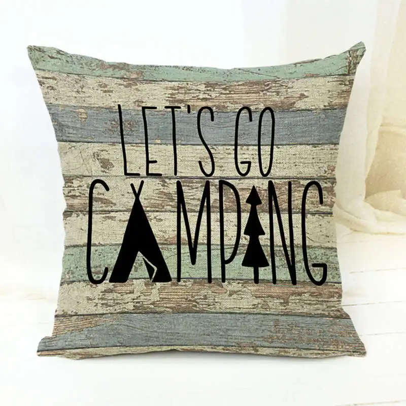 3 Простая наволочка с принтом из мультфильма «Happy Camper» 45X45 см, наволочка для офиса - Цвет: 3