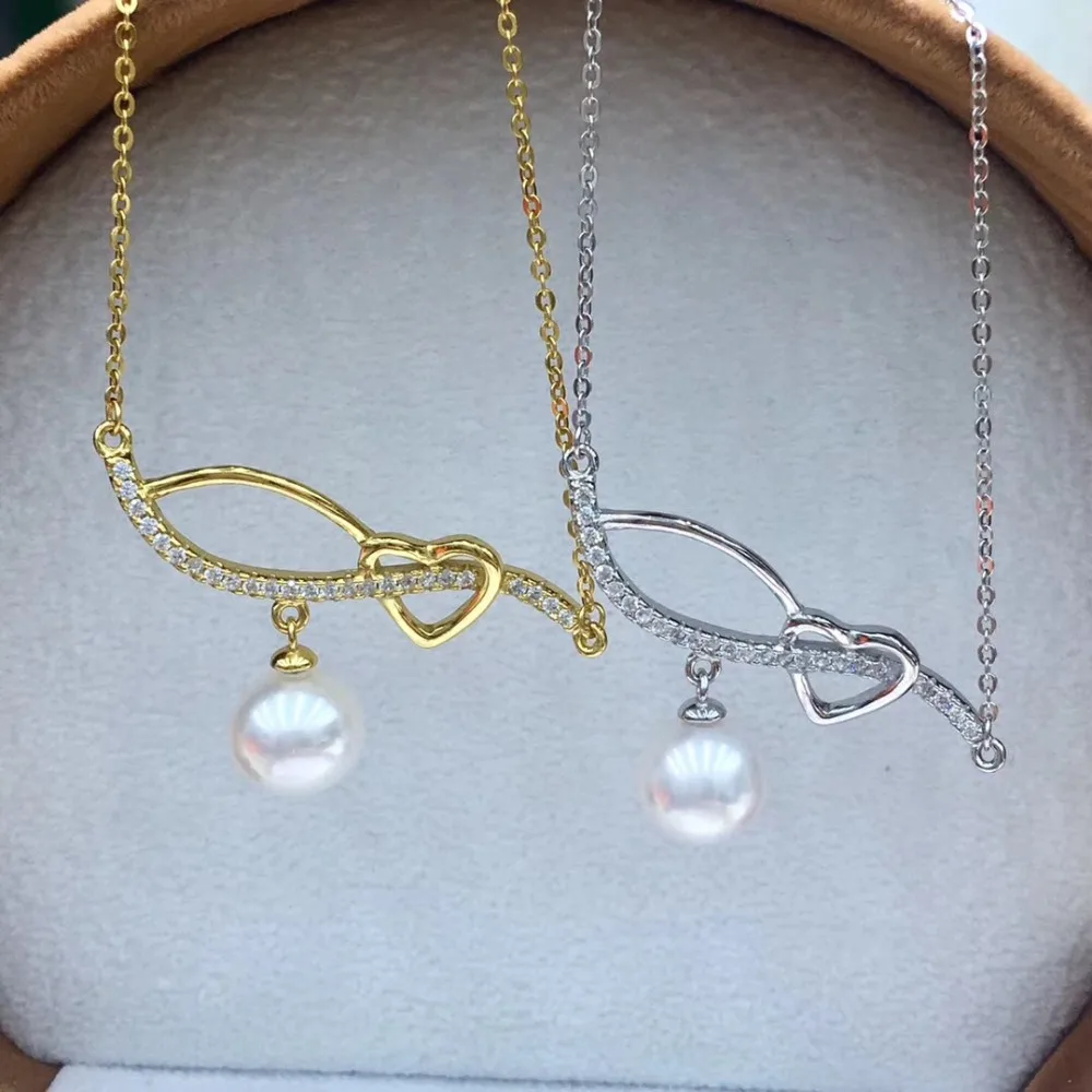

Hot Jewelry 925 Silver Necklace Chain with Pendant Findings Component Jewelry Parts Fittings for Pearls Corals Jades Stones