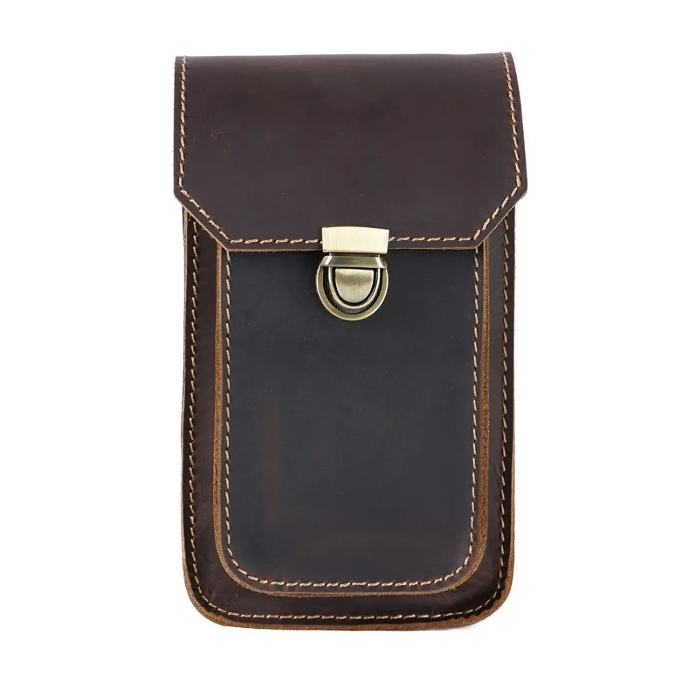 Поясная Сумка Moterm из натуральной кожи маленькая поясная сумка с крючком для