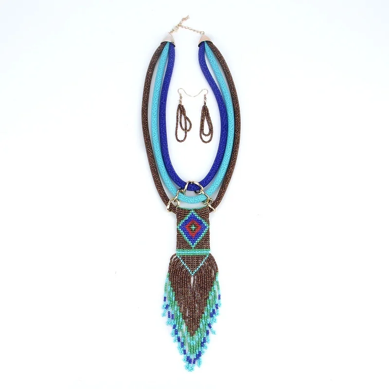 Find Me 2019 fashion brand weaving long tassels collar choker necklace vintage boho statement women Jewelry wholesale | Украшения и