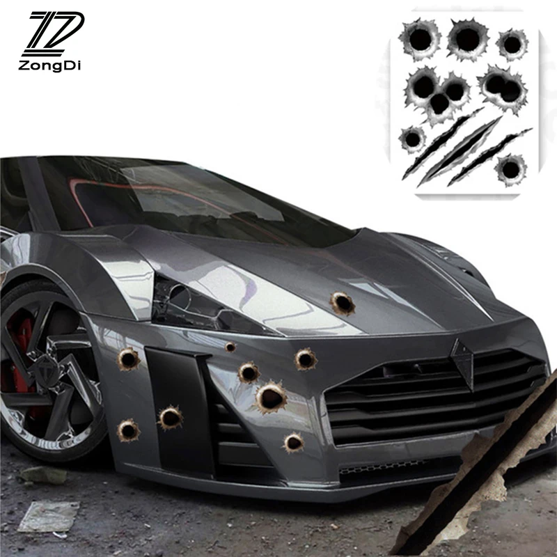 3d наклейки ZD с прохладным отверстием в виде пули автомобильные аксессуары для Lada