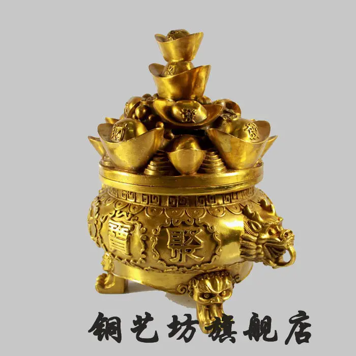 11 авиапочту Китая (China бронзовая чаша сокровище Единорог головка богатства