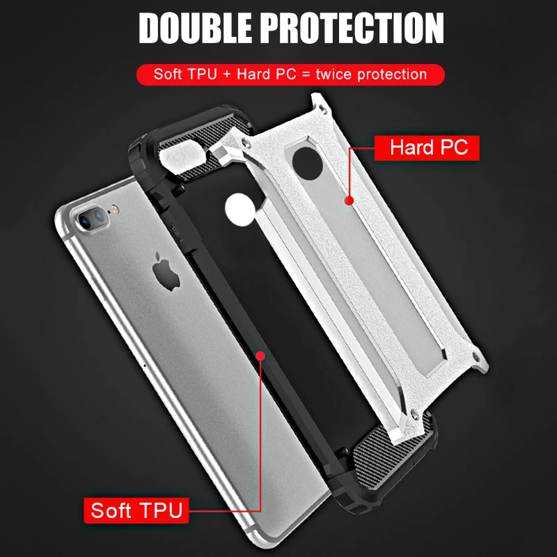 Luxury Armor Shockproof Case On The For IPhone 8 7 6 6s Plus Silicone Cover X XR XS Max Protector |