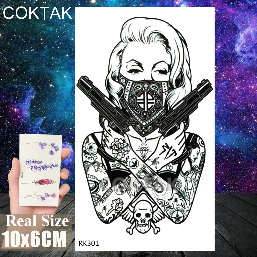 CRK301 Сексуальное оружие бокал вина поддельные временные тату маска стикер водонепроницаемый татуировки для взрослых боди-арт живопись рука тату на грудь - Цвет: CRK301