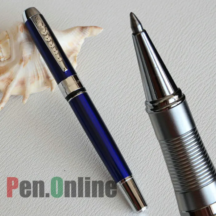 Шариковая ручка JINHAO 250 эксклюзивная темно синяя серебристая отделка и зажим|roller