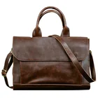 Роскошный брендовый мужской портфель из кожи Crazy Horse, сумка для ноутбука, деловая сумка через плечо для мужчин, сумка-мессенджер, Кожаные Офисные Сумки A4