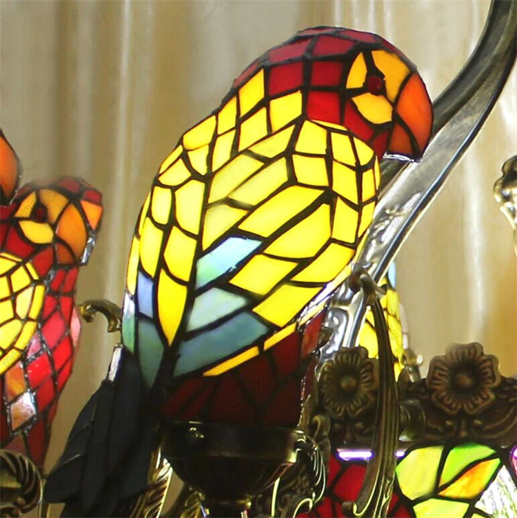 FUMAT попугаи люстра Европейский Винтажный стеклянный светильник Гостиная