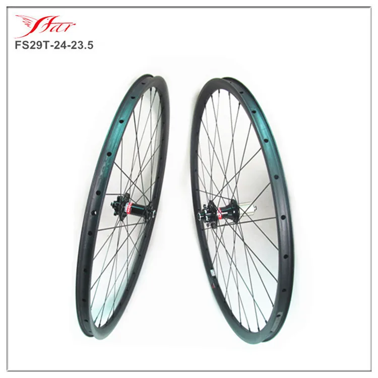 

29er carbon fiber mtb wheels 24mmx23.5mm clincher mountain bike wheelset with Novatec disc hub Sapim D-light spokes