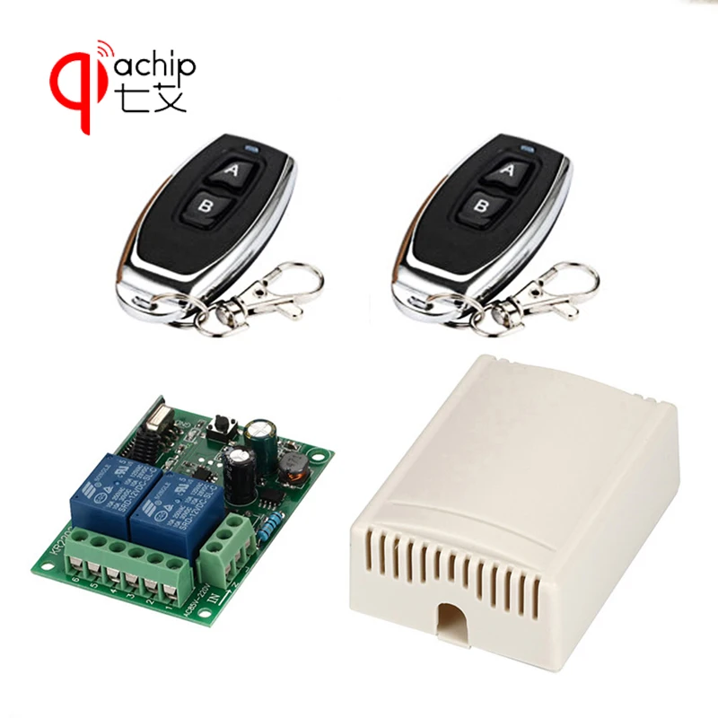 QIACHIP Universal Wireless Remote Control Switch AC 85V-250V 2CH 1pcs Relay Receiver Module and 2pcs RF Controls | Электроника