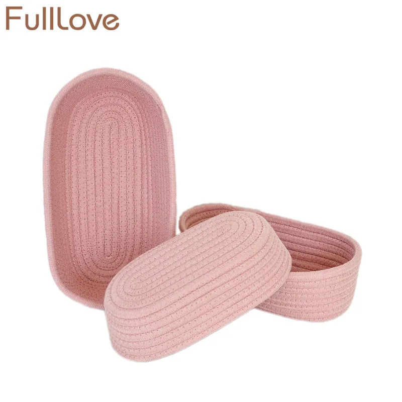 FullLove 3 шт./компл. ручной работы розовая корзина для белья хлопок Косметика Макияж