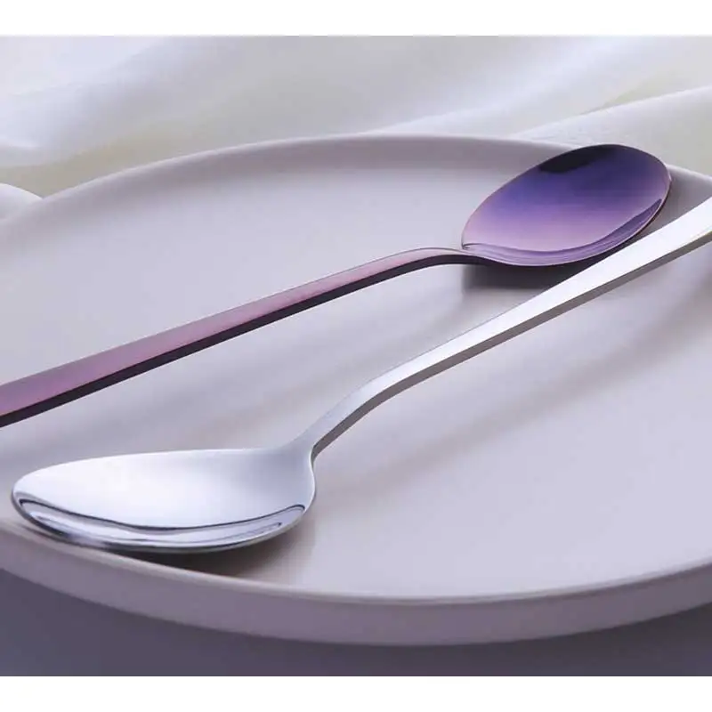 Doatry красочные ложки из нержавеющей стали кофейные с ручкой темно черная ложка