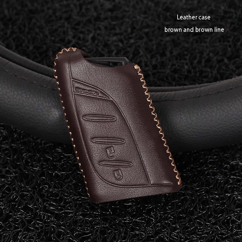 brown and brown line Модифицированный ключ сумка кожаный брелок для ключей модификация декоративные аксессуары для автомобиля для Lexus UX200 UX250h UX260h - Цвет: brown and brown line