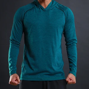 Футболка FLORATA Мужская Базовая, модная повседневная приталенная рубашка с длинным рукавом, удобная футболка с капюшоном, стрейч-футболка, на осень