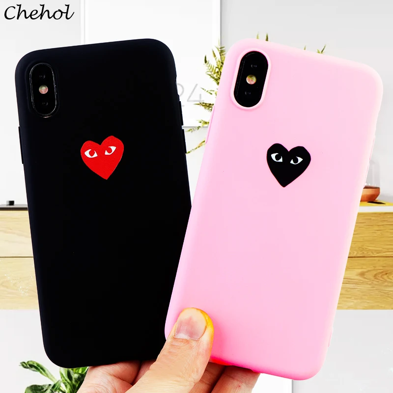 Funny Phone Cases for IPhone 6 s 7 8 Plus X XS MAX XR Case Smile Heart Soft Silicone Fitted Cell Covers Shell Accessories |