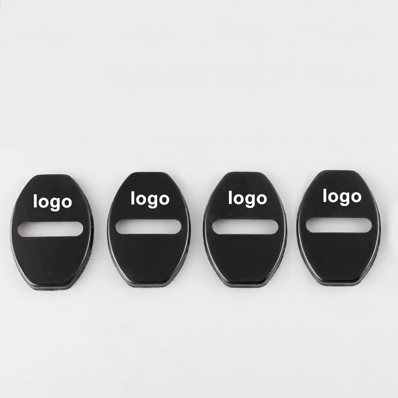 For Skoda Kodiaq / Octavia / Yeti / Rapid / Superb / Fabia / Karoq Door Lock Cover Caps Car Styling New Styling 4pcs - Название цвета: Black