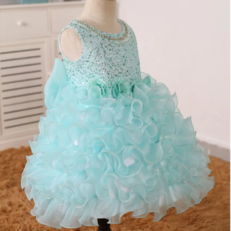 Великолепное От 2 до 12 лет праздничные платья для маленьких девочек цвет