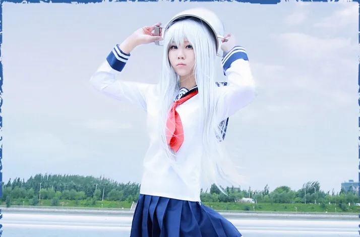 Новые веб-игры Kantai Коллекция Косплей Hibiki Хэллоуин весна и осень костюм моряка(топ+ юбки+ галстук+ шляпа